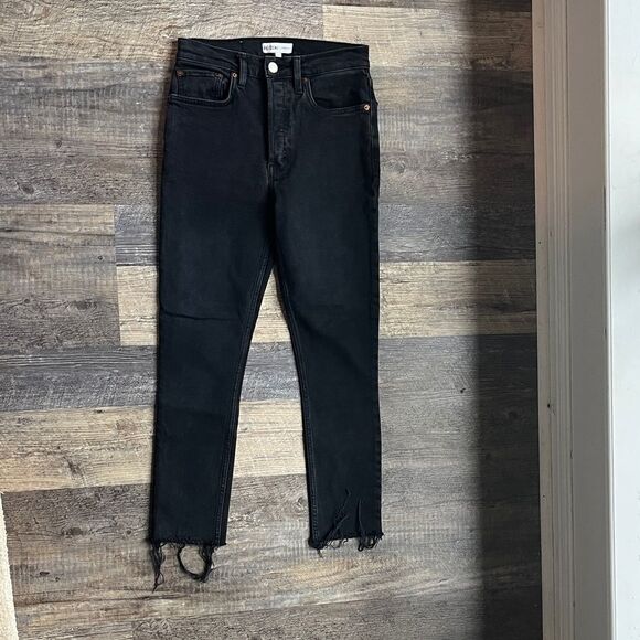 Re/Done Black Ankle Jeans - Picture 1 of 7